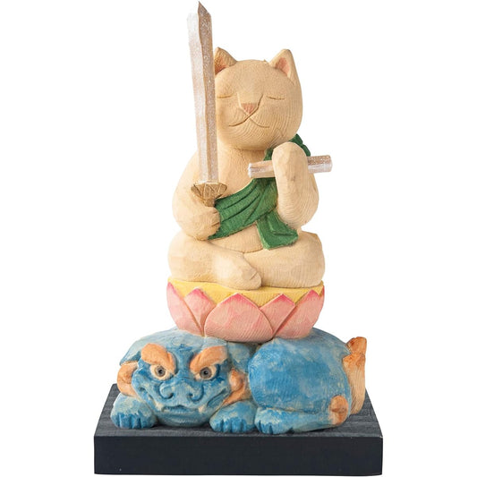 Cat Buddha Manjushri Bodhisattva (Guardian Principal Image of the Year of the Rabbit) Buddha Shop Sakai Prototype Supervision_Twelve Zodiac Guardian Statue Buddha Statue Maneki Cat Maneki Cat Ornament (NB8 Monju