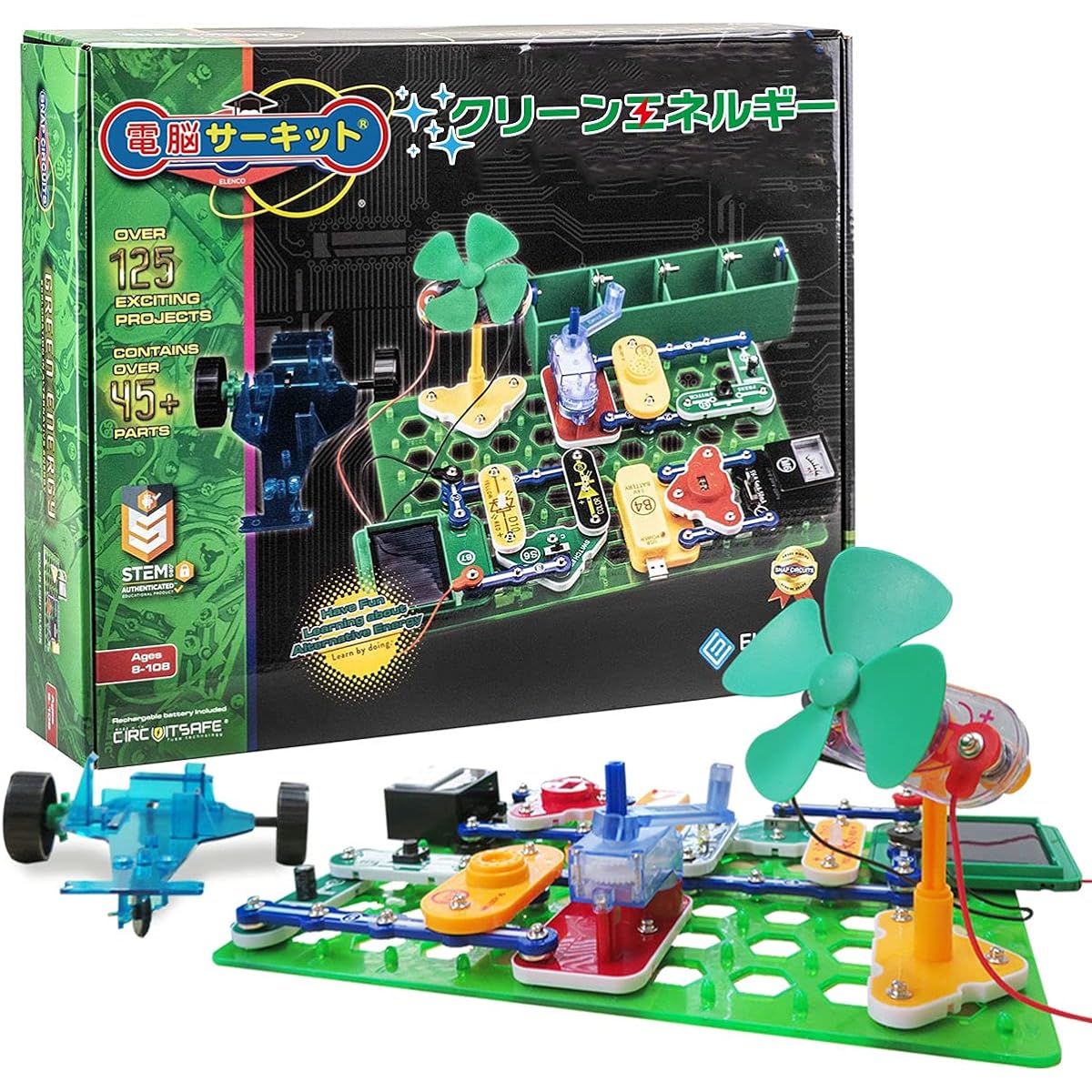Electric circuit experiment Cyber circuit Clean energy Japanese guide included Wind water Hydro power generation SDGs
