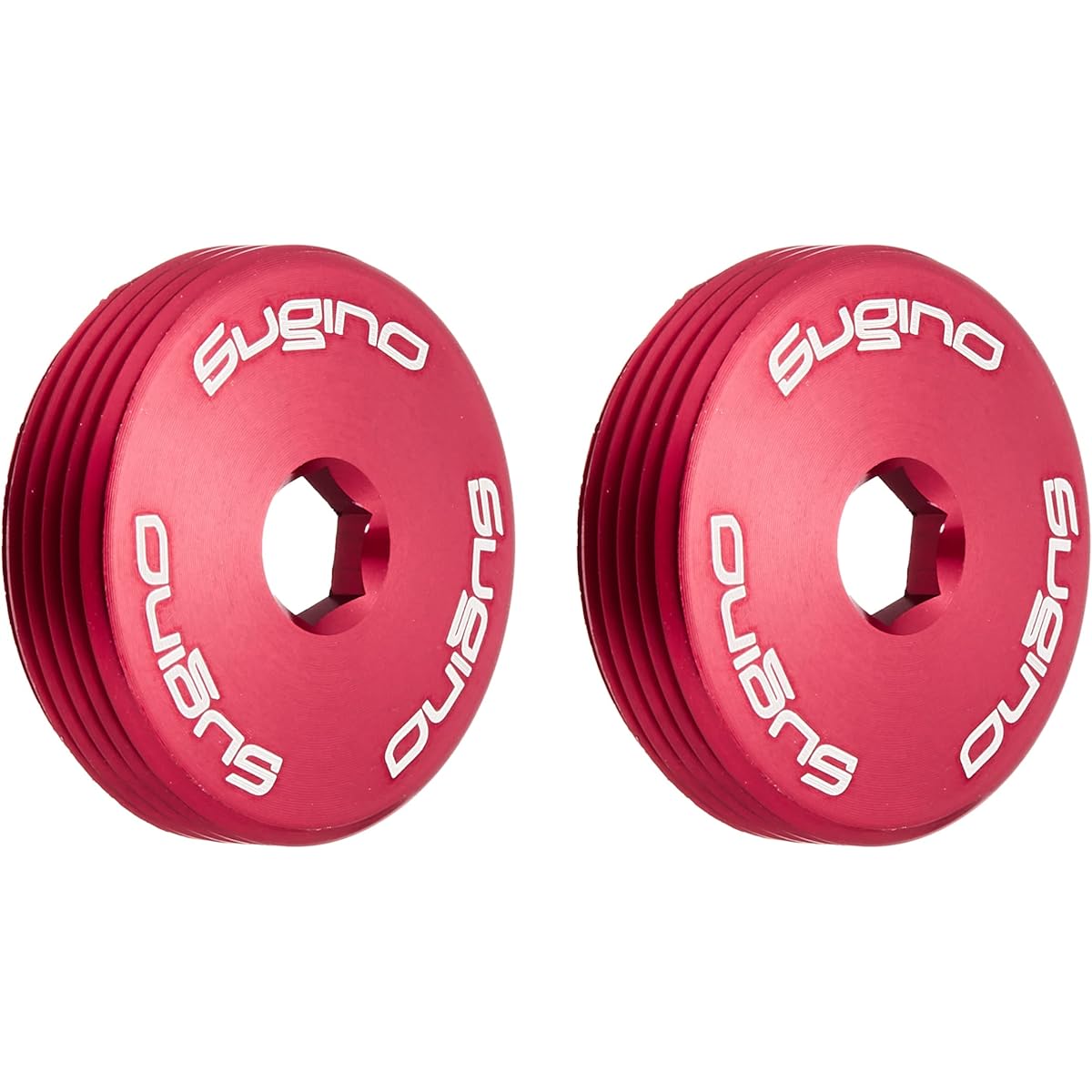 Sugino CNS Aluminum Crank Cap Without Bolts Red (Pair of 2)