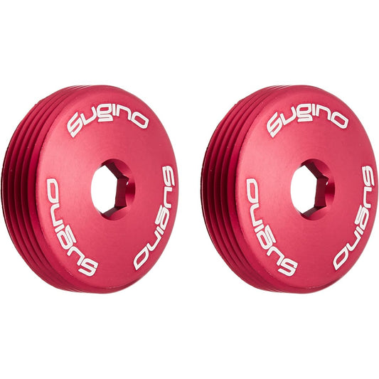 Sugino CNS Aluminum Crank Cap Without Bolts Red (Pair of 2)