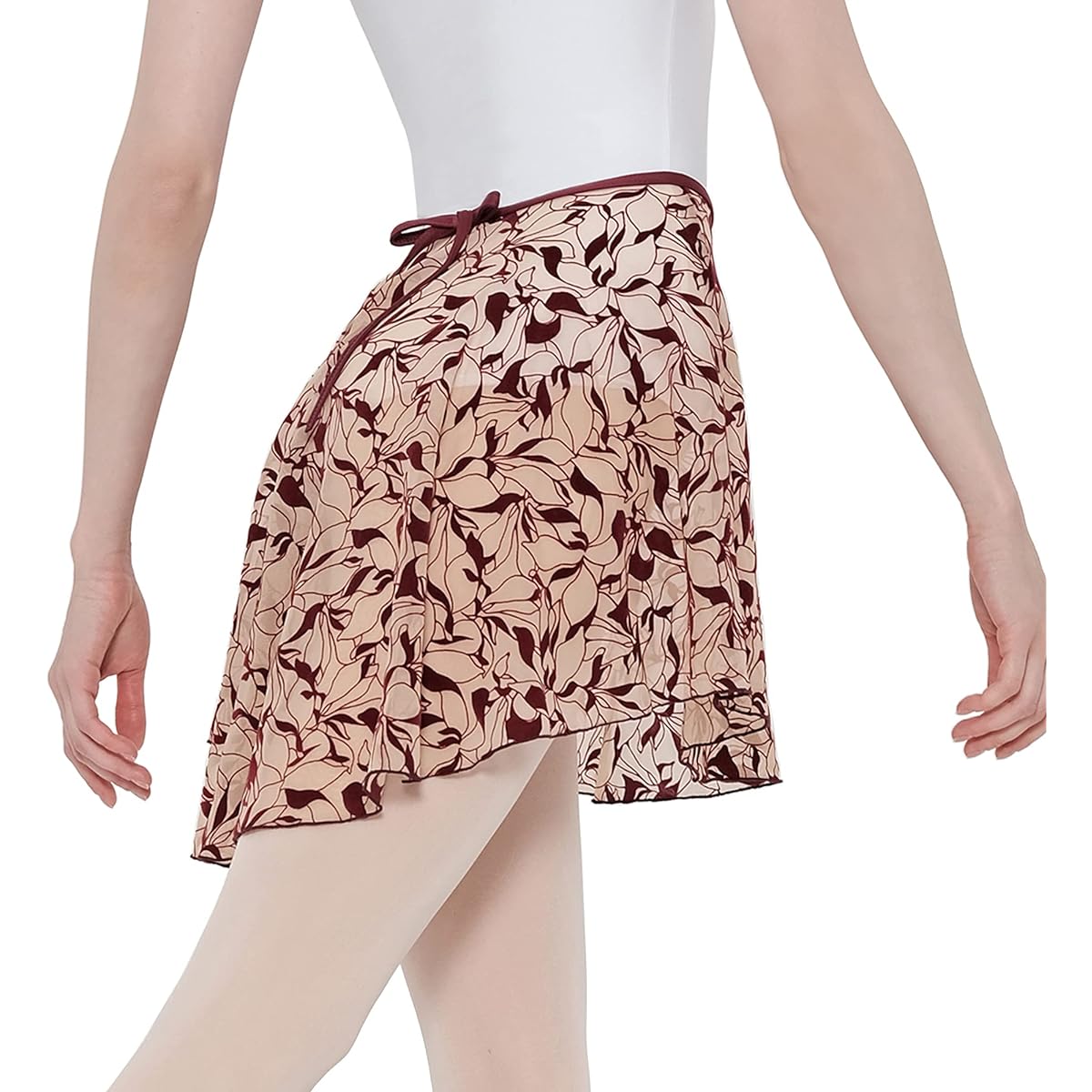 Wear Moi Ballet Tulle Skirt Women's [DRYADES] Medium Length Pull-on Type Floral Flocky Stretch Tulle [Genuine Product]