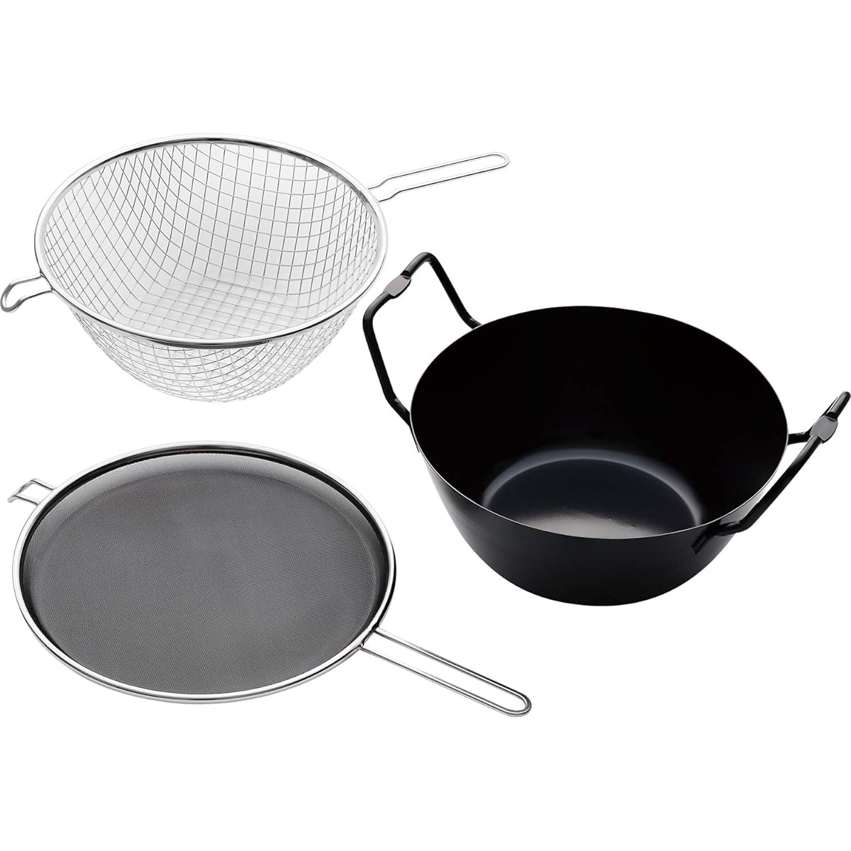 La Base Tsubame Sanjo NEW Iron Deep-Fried Pot 22cm Set Made in Japan la base Yoko Arimoto LB-098