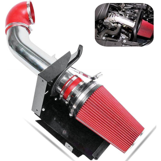 SUNROAD 4 inch Cold Cold Collective Guidance Filter With Filter 1999-2006 Cadillac/Chevrolet/GMC Escalade/Silverado/Sabarban/Others 4.3L-8.1L V8 Red