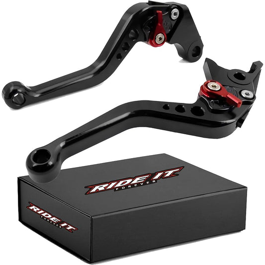 RIDE IT FOREVER Short Brake Clutch Levers for CBR500R/CB500F/X 2013-2021,GROM 2014-2023,CBR250R 2011-2013,CBR300R CB300F/FA 2014-2022,CB400F/CB400R 2013-2020-Black