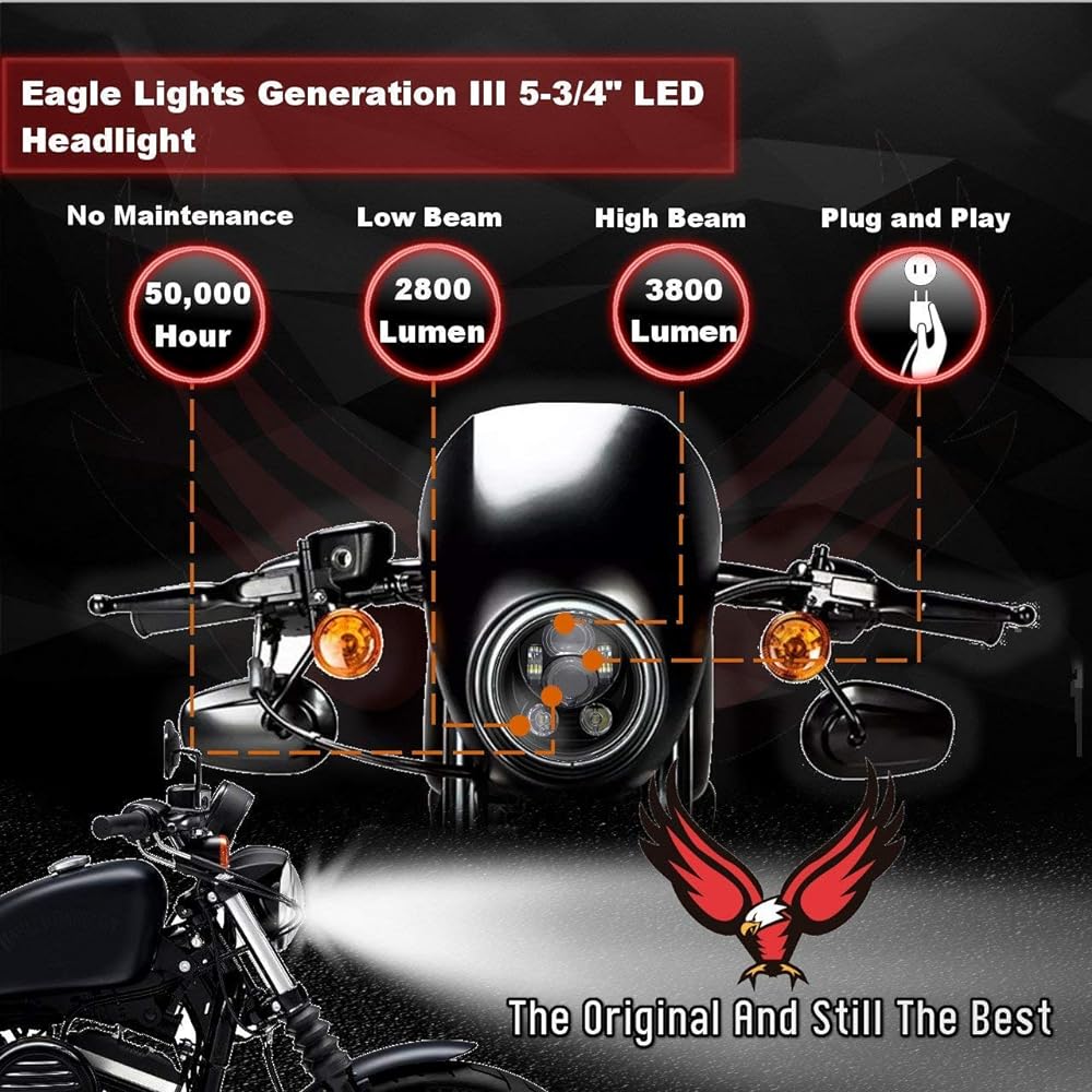 EAGLE LIGHTS Indian cout LED Headlight Kit For motorcycle conforms to the current scout 60 scout bot