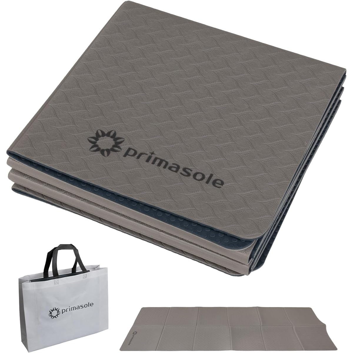 Primasole Yoga Mat Foldable 4mm Training Mat Exercise Mat Stretch Mat Muscle Training Mat Fitness Pilates PVC Azalea Pink
