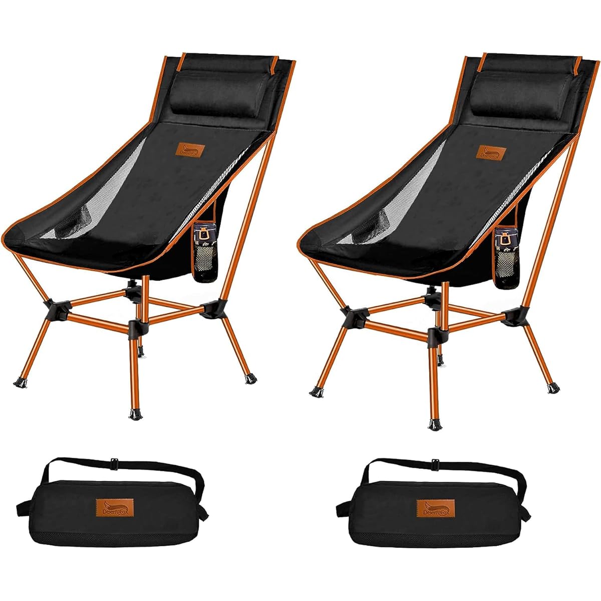 Outdoor Chair, Folding 2WAY Change Grand Low Chair, Compact Chair, [High Back] Chair, Convenient for Fishing, Climbing, Portable, Camping Chair with Pocket, Good Cost Performance GK-1