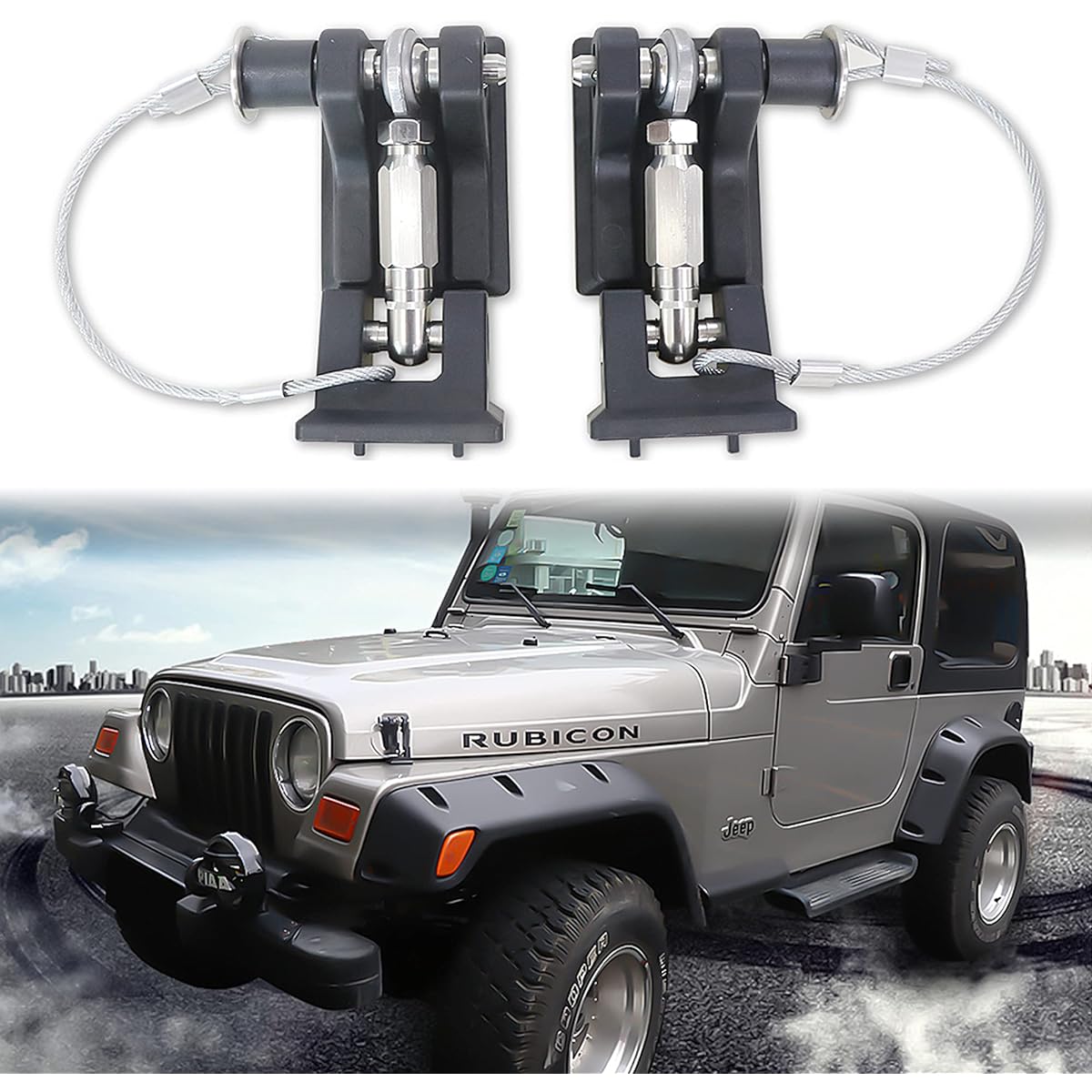 SUKEMICHI TJ Bonnet Latch Latch Jeplar Rock Food Latch 1997-2006 Bonnet Flatter Bound Prevention 1 set