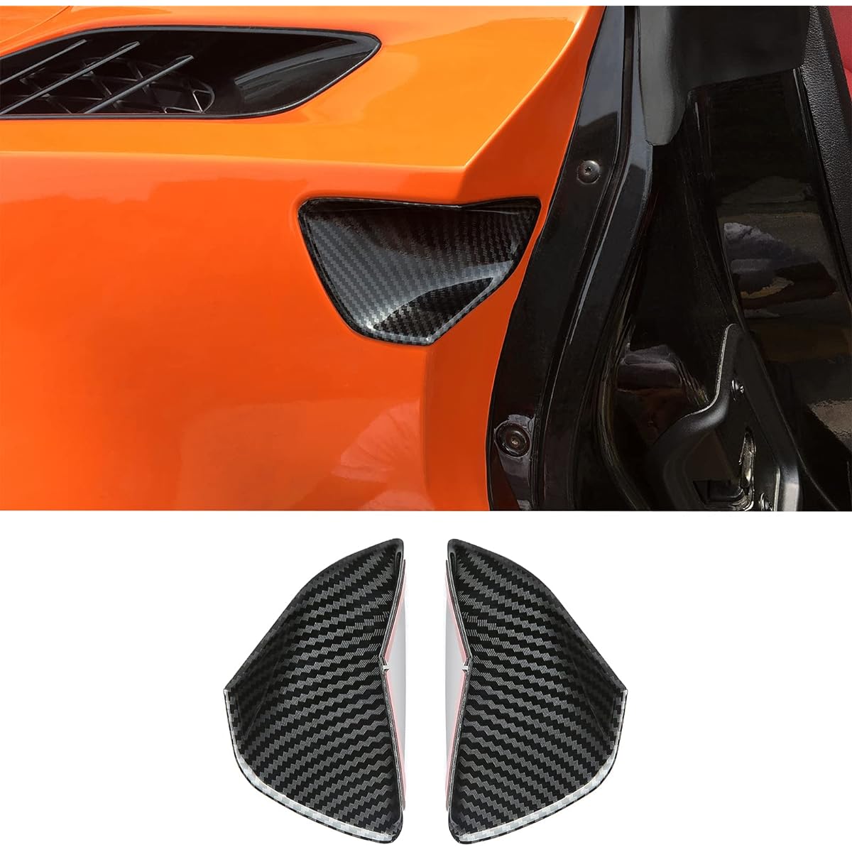 KOLEDDY Corvette C7 Carbon Fiber -style Door Door Rim Accessories