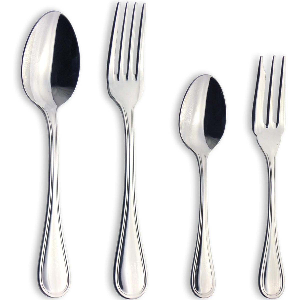 Nagao German Silver Dinner Cutlery Set of 4, Nickel Silver, Made in Japan