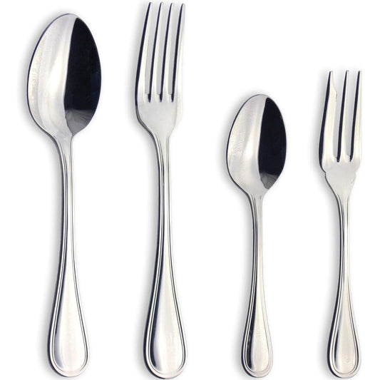 Nagao German Silver Dinner Cutlery Set of 4, Nickel Silver, Made in Japan