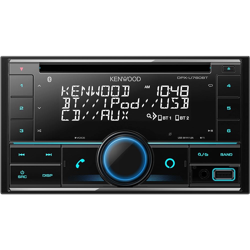 Kenwood 2DIN Receiver DPX-U760BT MP3 WMA AAC WAV FLAC Compatible CD USB iPod Bluetooth KENWOOD