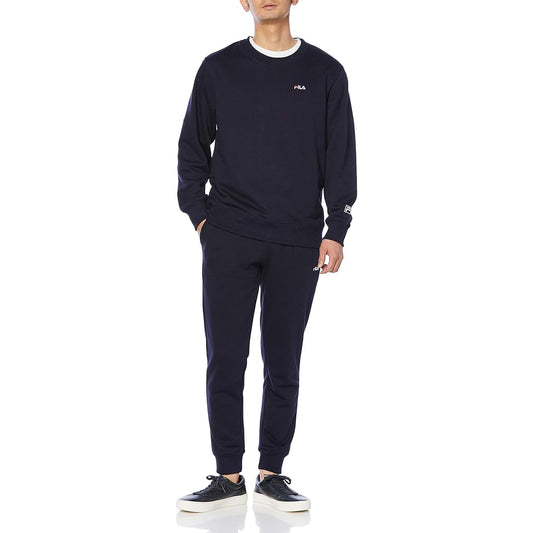 [Fila] Sweat Top and Bottom Set, Sweatshirt, Fleece Fleece, Long Sleeve, Loungewear, Pajamas, Homewear, Fitness Training Wear, Gym, Plain, Men's