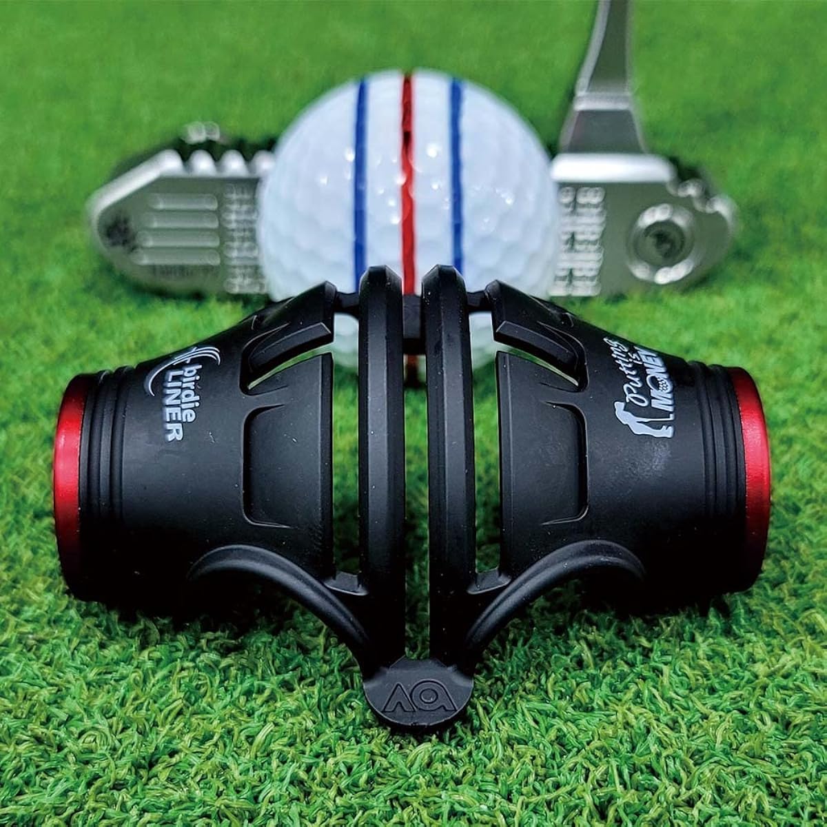 BIRDIE79 Premium Quality 360 Degree Birdie Liner Drawing Alignment Tool Kit - 360 Degree Triple 3 Line Golf Ball Marker Stencil with Gift Box and 3 Color Marker Pens - Patent Pending