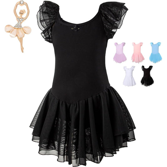 [Aigoda] Ballet leotard for children and adults, 3 colors, with chiffon skirt, kids, juniors, cute, rhythmic gymnastics, practice wear, recital