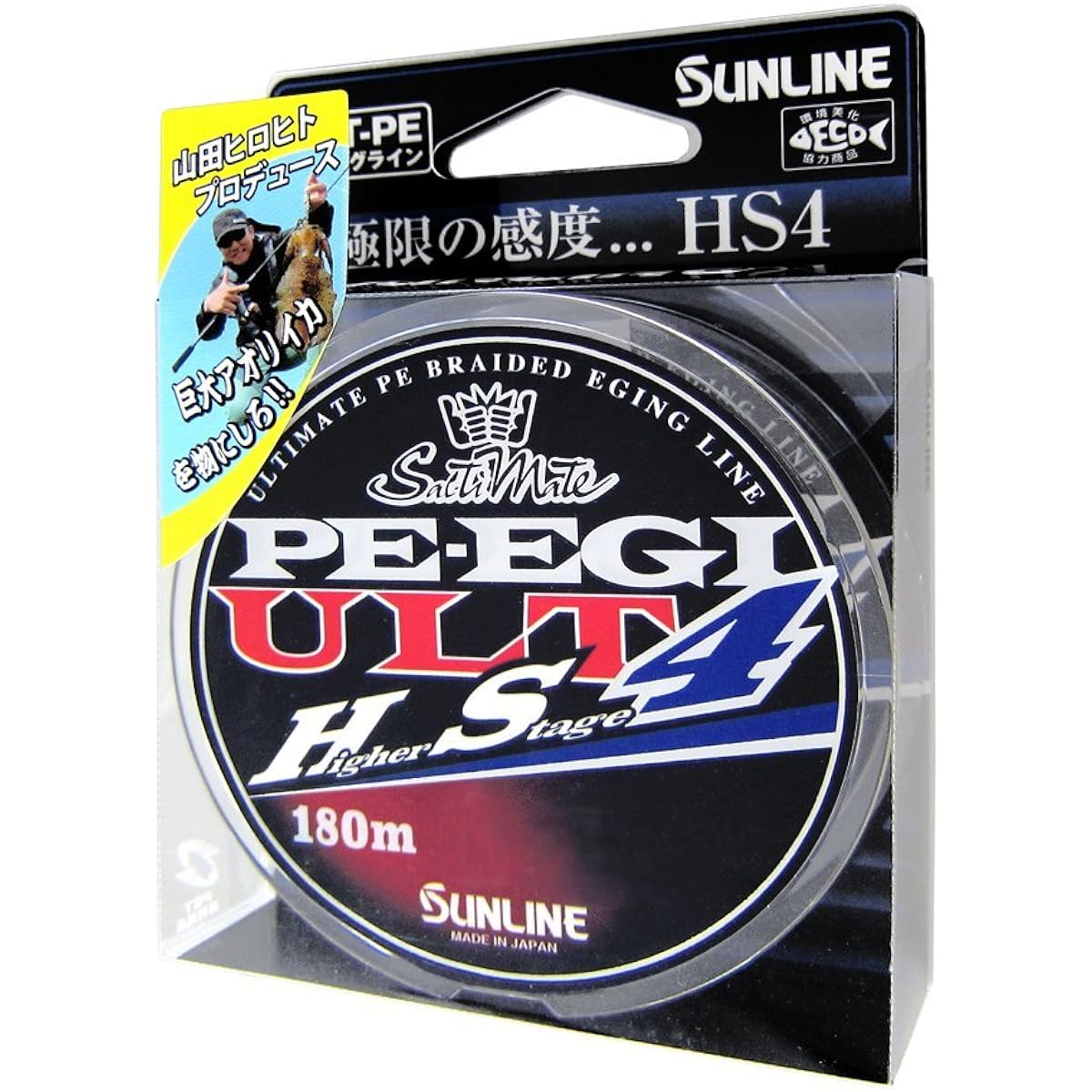 SUNLINE PE Line Saltimate PE Egi ULT HS4 180m No. 1.2 9.2kg 4 pieces White, Pink, Light Green