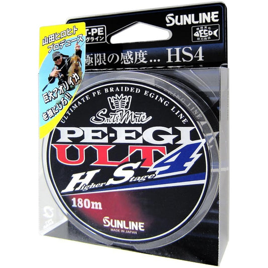 SUNLINE PE Line Saltimate PE Egi ULT HS4 180m No. 1.2 9.2kg 4 pieces White, Pink, Light Green
