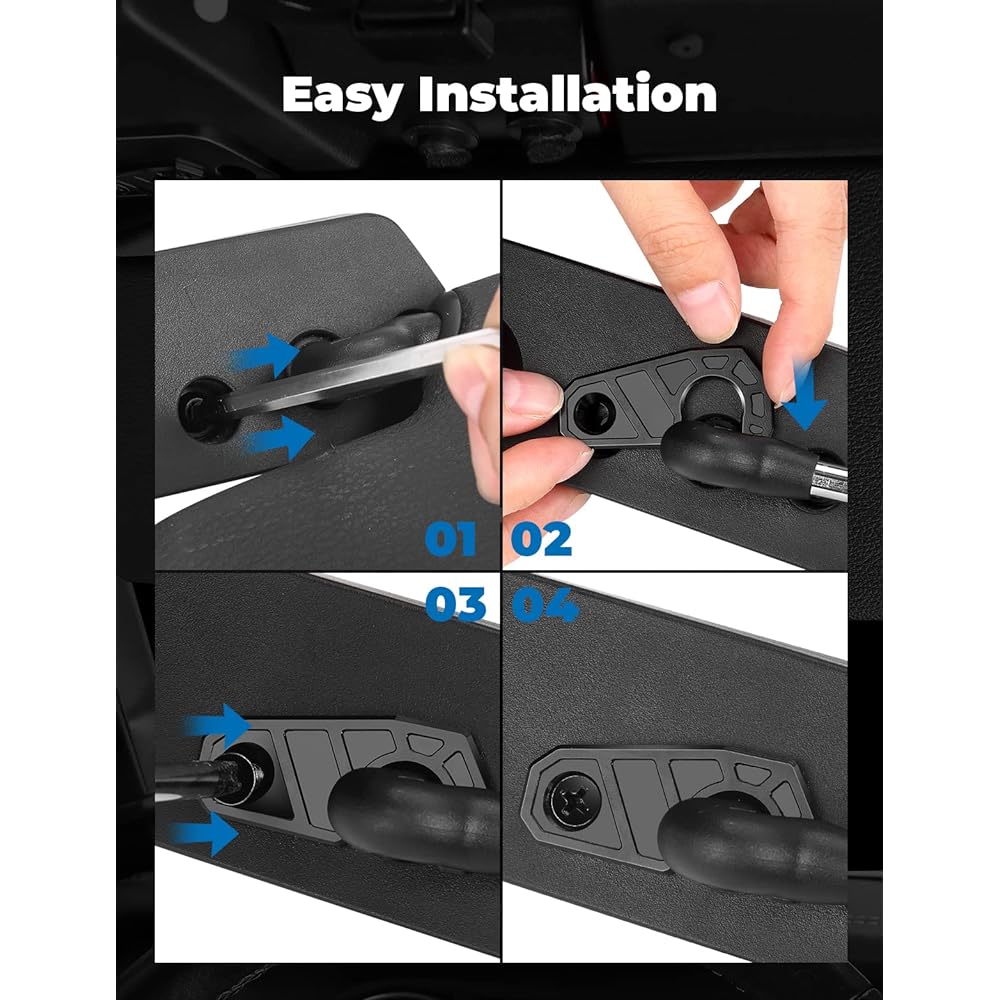 QMPARTS Upgrade Sun Visor Repair Kit 2 Aluminum Alloy Sun Visor Clip WRANGLER JK 2018 JL 2018-2023 2020-2023 Compatible with Gradiators Sagging Sun Vizer repair and repair