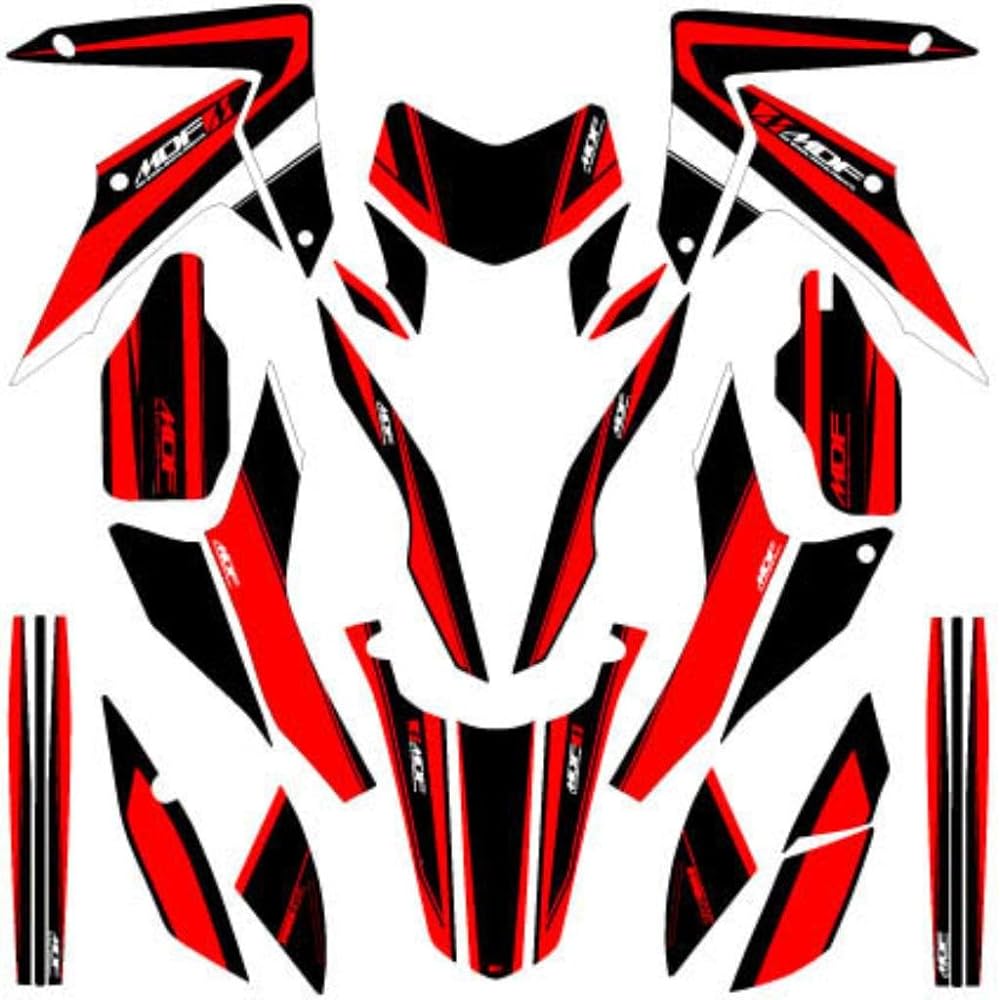 MDF Graphic Kit Complete Set Attacker Model Red CRF250L(12-) MCRF-A-RD-ALL