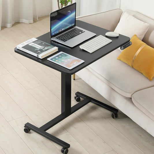 Radlove Computer Desk, Liftable Side Table, Electric Lifting Desk, Width 80CM x Depth 60CM, Nursing Table, PC Bed Table, Height Adjustable, Memory Function Included, Height 75-120cm (80*60CM, Black)