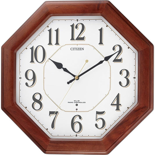 RHYTHM CITIZEN Wall Clock Radio Clock Nemurina Happiness Wooden Frame 8MY472-006