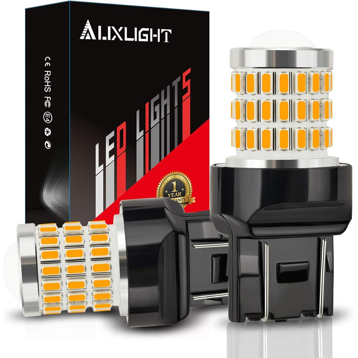 AUXLIGHT 7443 7440 T20 LED bulb White Amberred Super high brightness 57-SMD LED replacement backup/reverse light brake