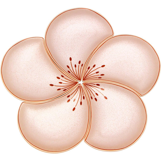 Arita ware Koraku kiln plum petal small plate set of 5 Akebono glaze silver color 97909