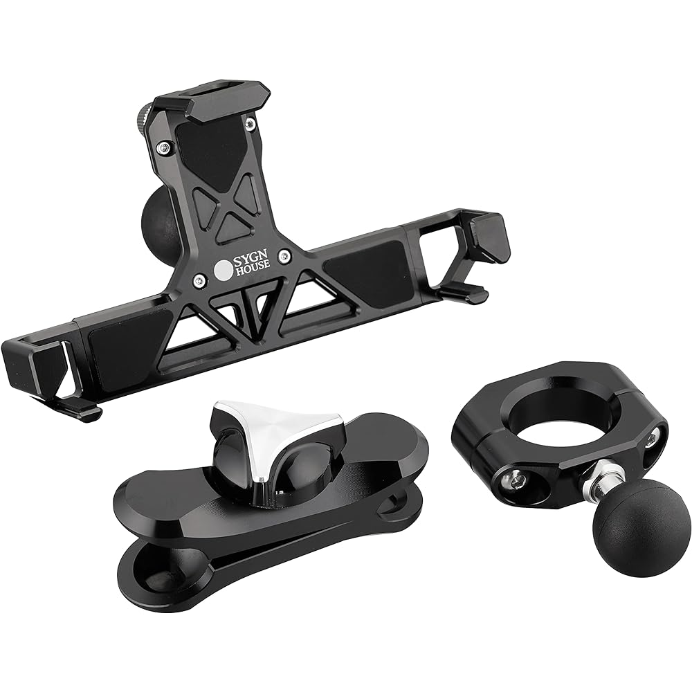 SYGNHOUSE Motorcycle Mount System ABC Set Product ABC-9 (A-46/B-9/C-41) Smartphone Holder Set 5 Limited Black Φ1 inch (25.4mm) [Representative compatible models: Rebel 250/500/