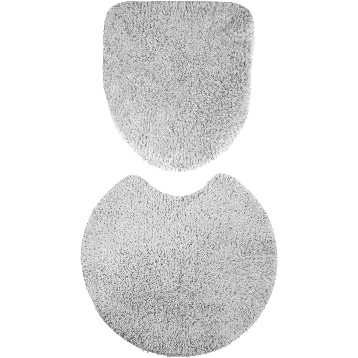 San-Luna Fluffy Toilet Mat Lid Cover Set "Marshmallow" Gray Washable Made in Japan | Toilet Mat 55cm x 60cm Toilet Lid Cover for Washing and Heated Toilet Seats Water Absorbent Quick Drying Simple Cute Made in Japan Original