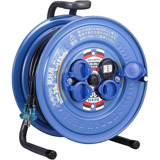 HATAYA Cord Reel Rainproof Sunday Rainbow Reel 15A 30m Rainproof Outdoor Use SS-30