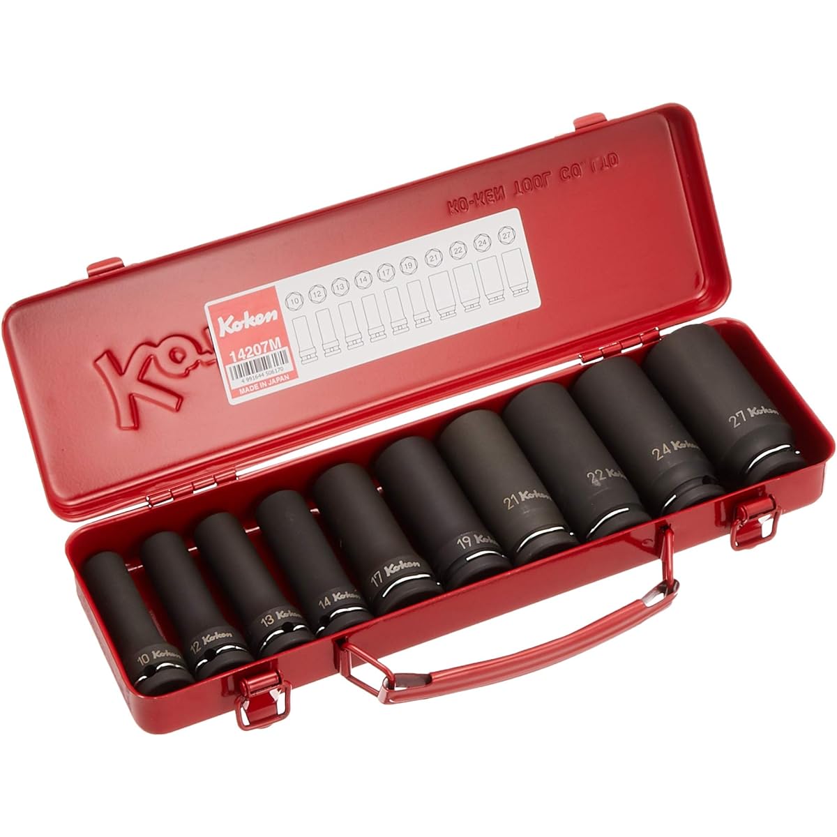 Koken 1/2(12.7mm)SQ. Impact deep socket set 10 pieces 14207M
