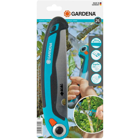 GARDENA Gardening Saw, Foldable Type, Made in Germany, Turquoise, Blade Length 20cm, 200P 8743-20