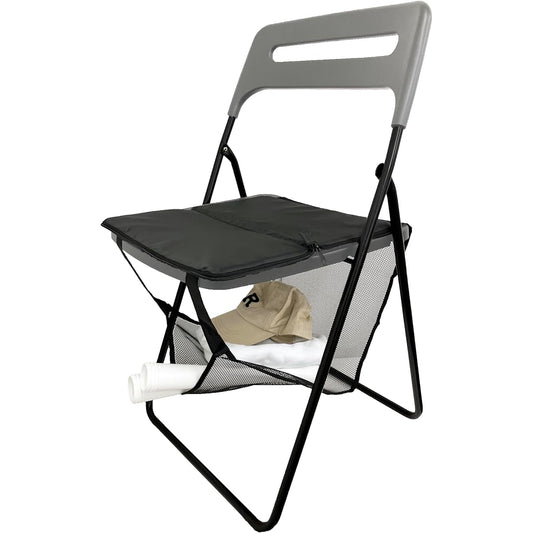 Folding Cushion Stadium Cushion Lightweight Portable Butt Mat Cushion Luggage Holder Cushion with Foot Net Seat Cushion Watching Sports Black Polyester 34 x 17 cm