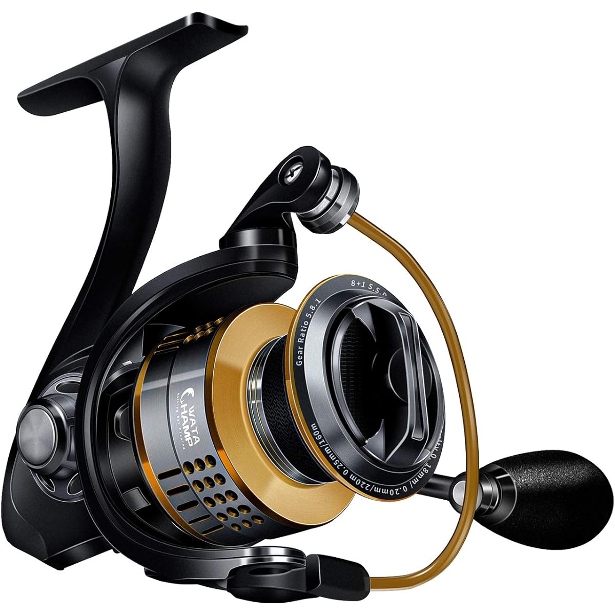WATACHAMP Spinning Reel Shield II [2021 Model] Fishing Reel 1000 2000 2500 3000 5+1BB Gear Ratio 6.2:1 Left and Right Exchange Maximum Drag Force 8Kg Replacement Spool Included Long Throw Reel Sea Fishing Freshwater Fishing…