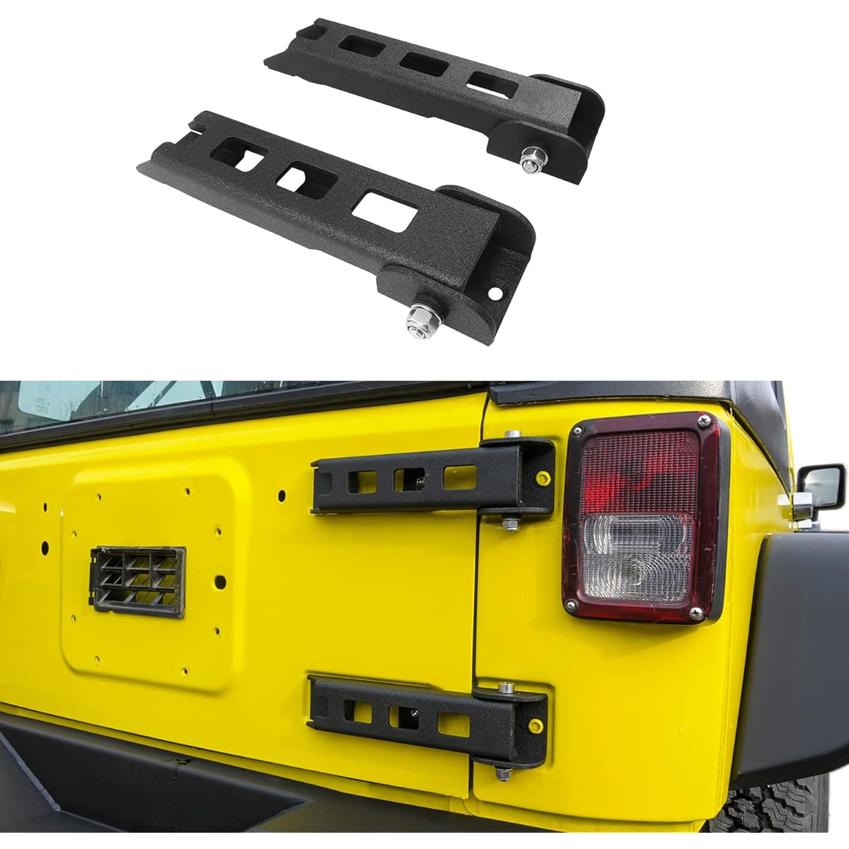 EAG Steel Tail Gate Bracket Hing 2 Pieces High Endurance Reinforcement 07-18 For Wrangler JK