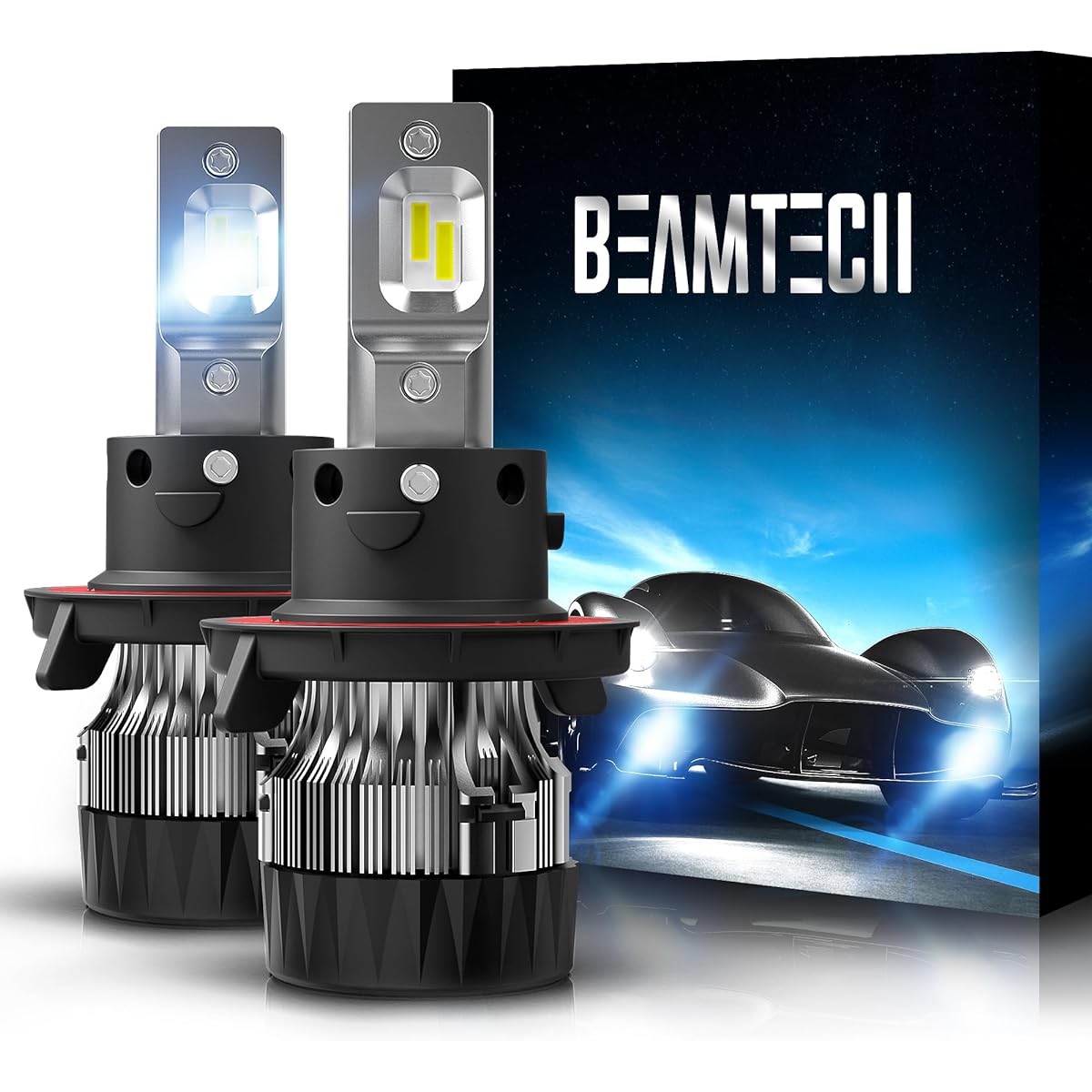 BEAMTECH LED LED Headlight Light bulb 6500K 8000 Lumen Very bright COB LED chip conversion kit kissenon white H13 (9008 HI/LO) Pink S2-COB-H13