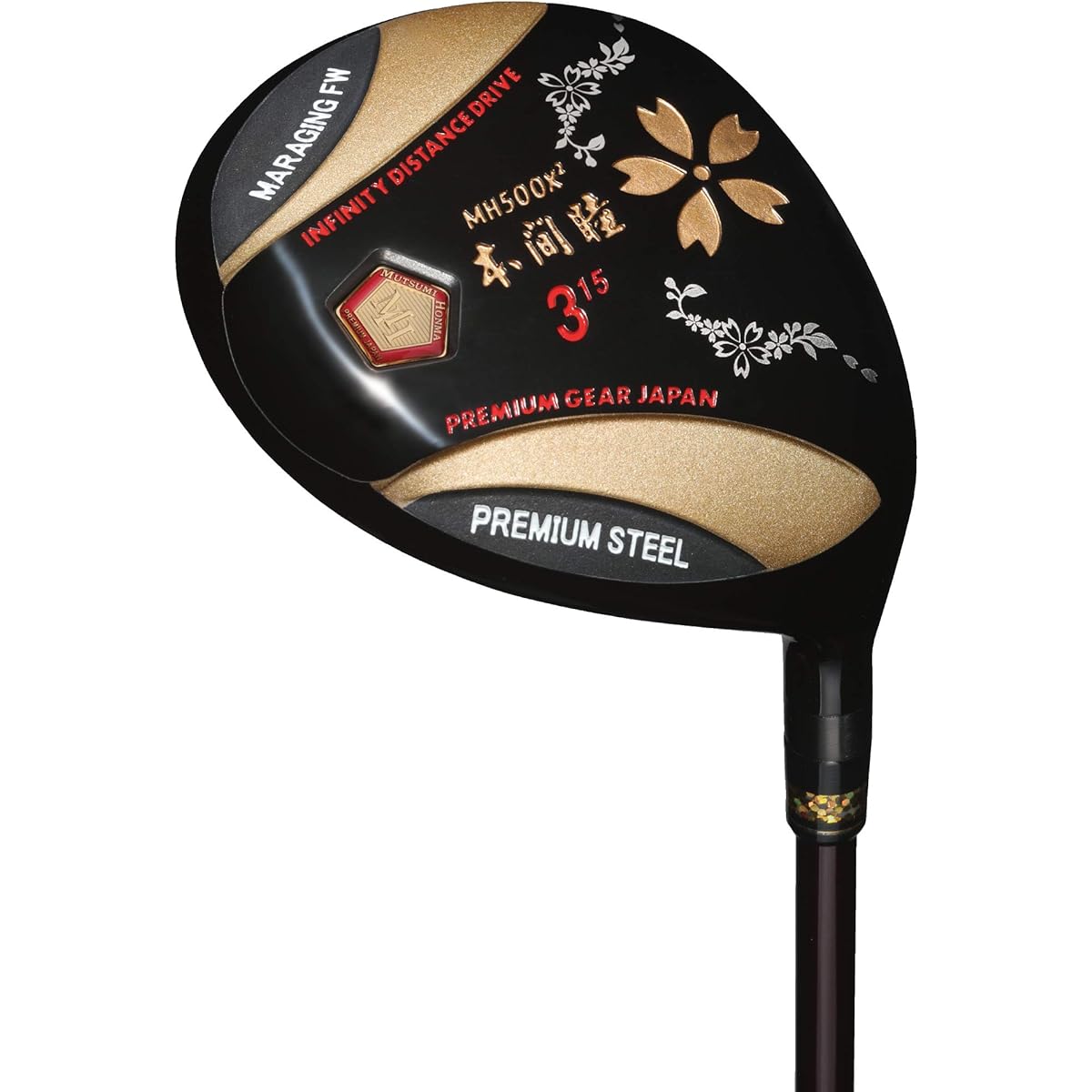 Mutsumi Honma MH500X2 Fairway Wood Carbon Shaft with Head Cover (15, SR)