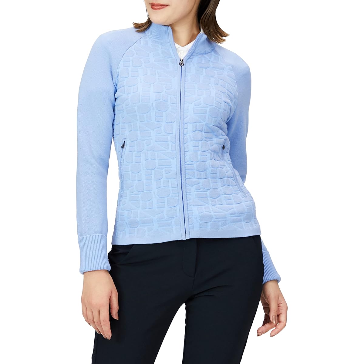 [DESCENTE] 22 Fall/Winter Model Golf Sweater Full Zip Stretch Simple Cute Women's