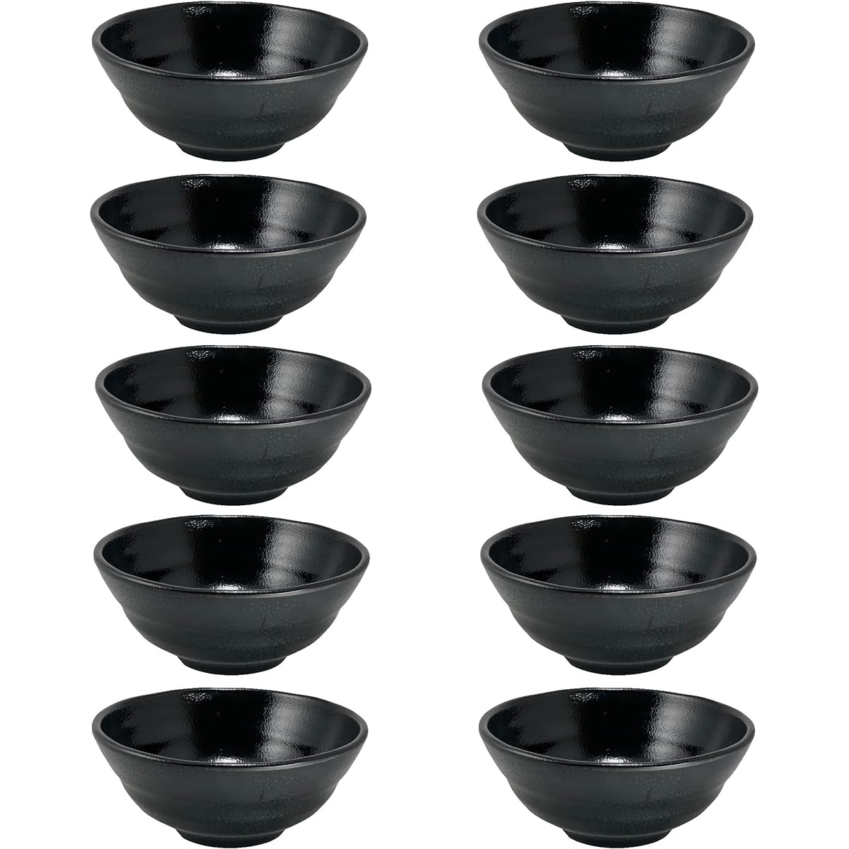 MARUKEI Rice Bowl/Multi-Use Bowl, Diameter 16.8cm, 820ml, Black, Made in Japan, Break-resistant, Dishwasher Safe, Stackable, "Takumi-an" A100 B, Set of 10 [Commercial Use Set]