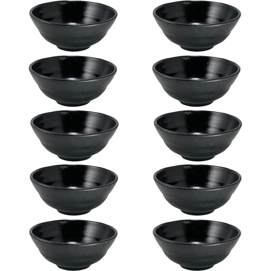MARUKEI Rice Bowl/Multi-Use Bowl, Diameter 16.8cm, 820ml, Black, Made in Japan, Break-resistant, Dishwasher Safe, Stackable, "Takumi-an" A100 B, Set of 10 [Commercial Use Set]