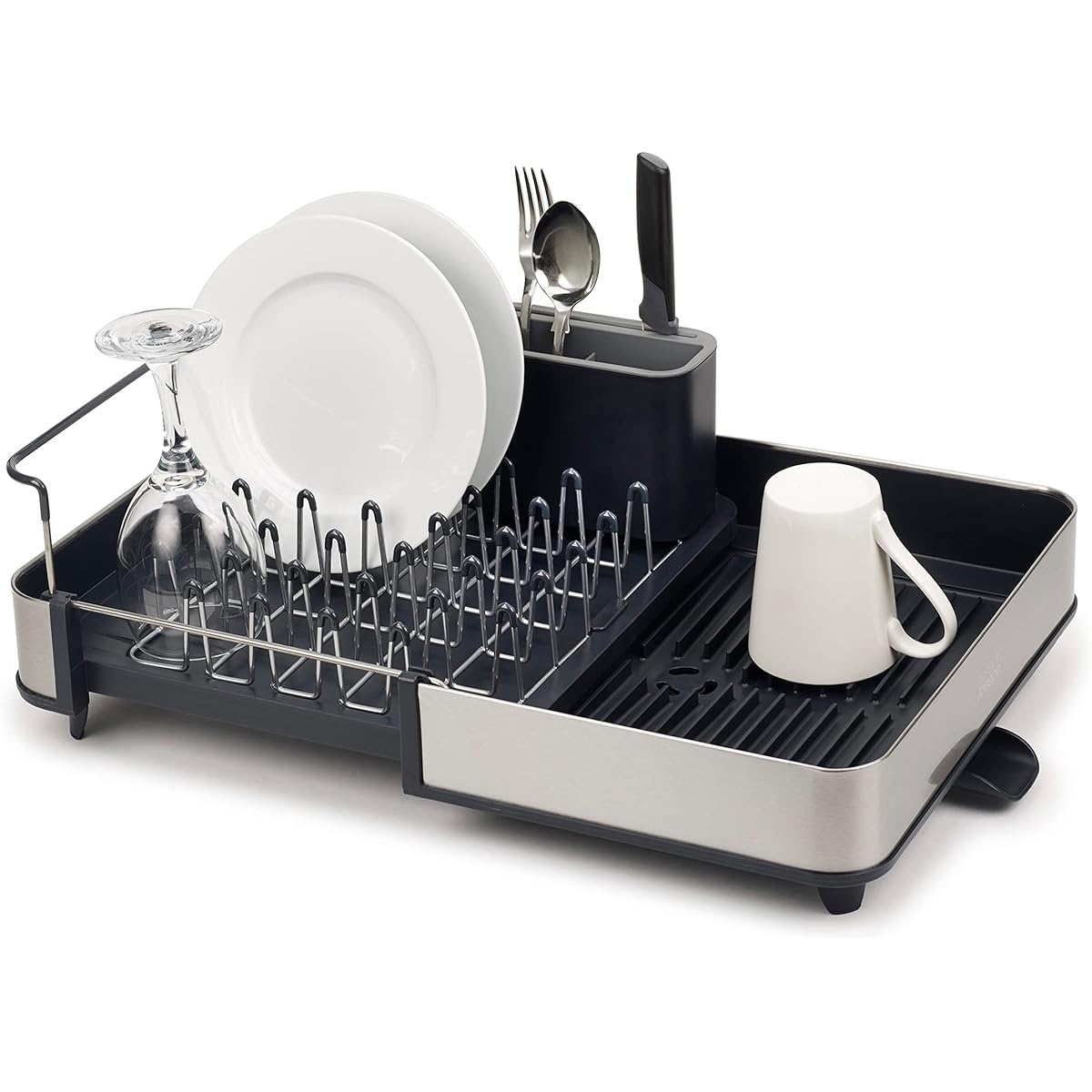 Joseph Joseph Drainer Rack Extended Steel Tableware Dish Stand Basket Gray [Genuine Product] 85153
