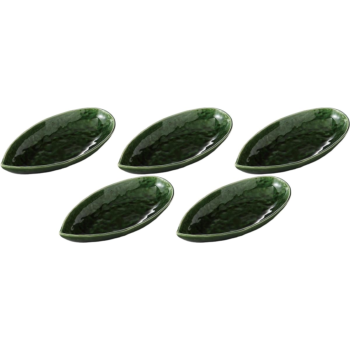 Set of 5 Oribe leaf multi-use pot (small) [26.5 x 13.6 x 3.5 cm] [Moribachi]