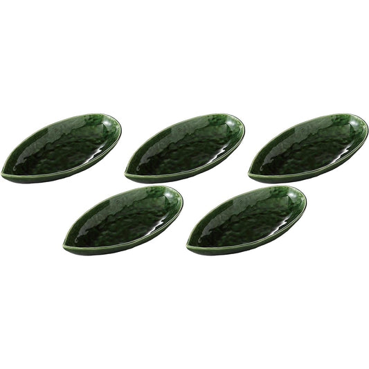 Set of 5 Oribe leaf multi-use pot (small) [26.5 x 13.6 x 3.5 cm] [Moribachi]