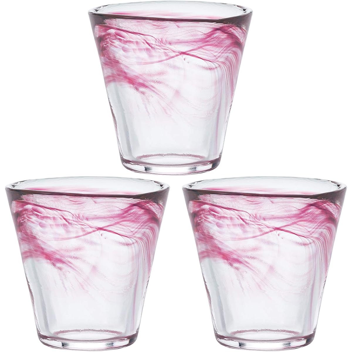 Toyo Sasaki Tumbler Japanese Glass Red 240ml 3 pieces 42902