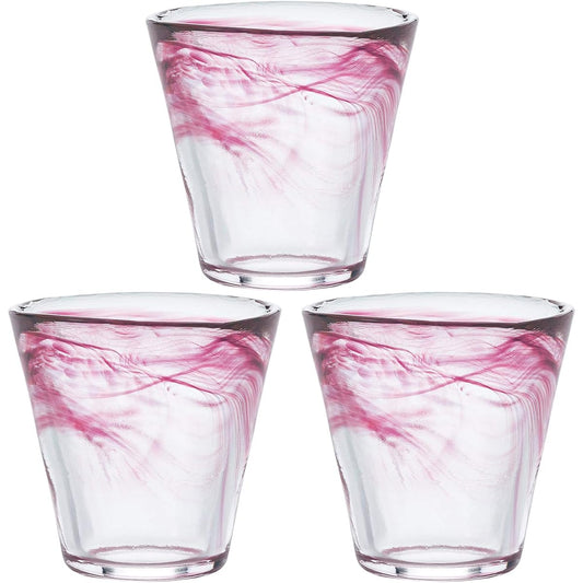 Toyo Sasaki Tumbler Japanese Glass Red 240ml 3 pieces 42902