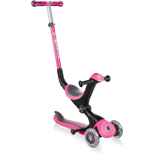 GLOBBER Kickboard, 3 wheels, for children from 1 year old, adjustable height, outdoor play, exercise, play, kick scooter, go up/deep pink WLGB644110