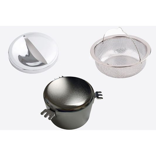 Antibacterial and deodorizing one φ89.5mm x 64mm 520279 & Made in Japan 18-8 stainless steel for kitchen Antibacterial drain garbage receptacle (shallow type) 520033 & Made in Japan 18-8 stainless steel for kitchen Antibacterial drain cover 520040 Set Me