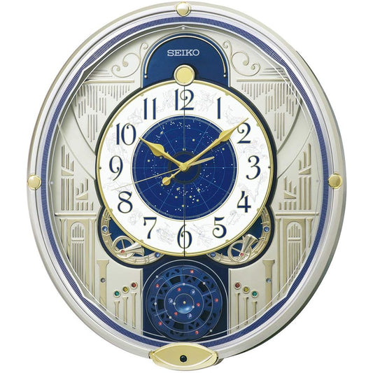 Seiko Clock Wall Clock Karakuri Clock Radio Clock Light Golden Pearl 464 x 400 x 90mm RE582G