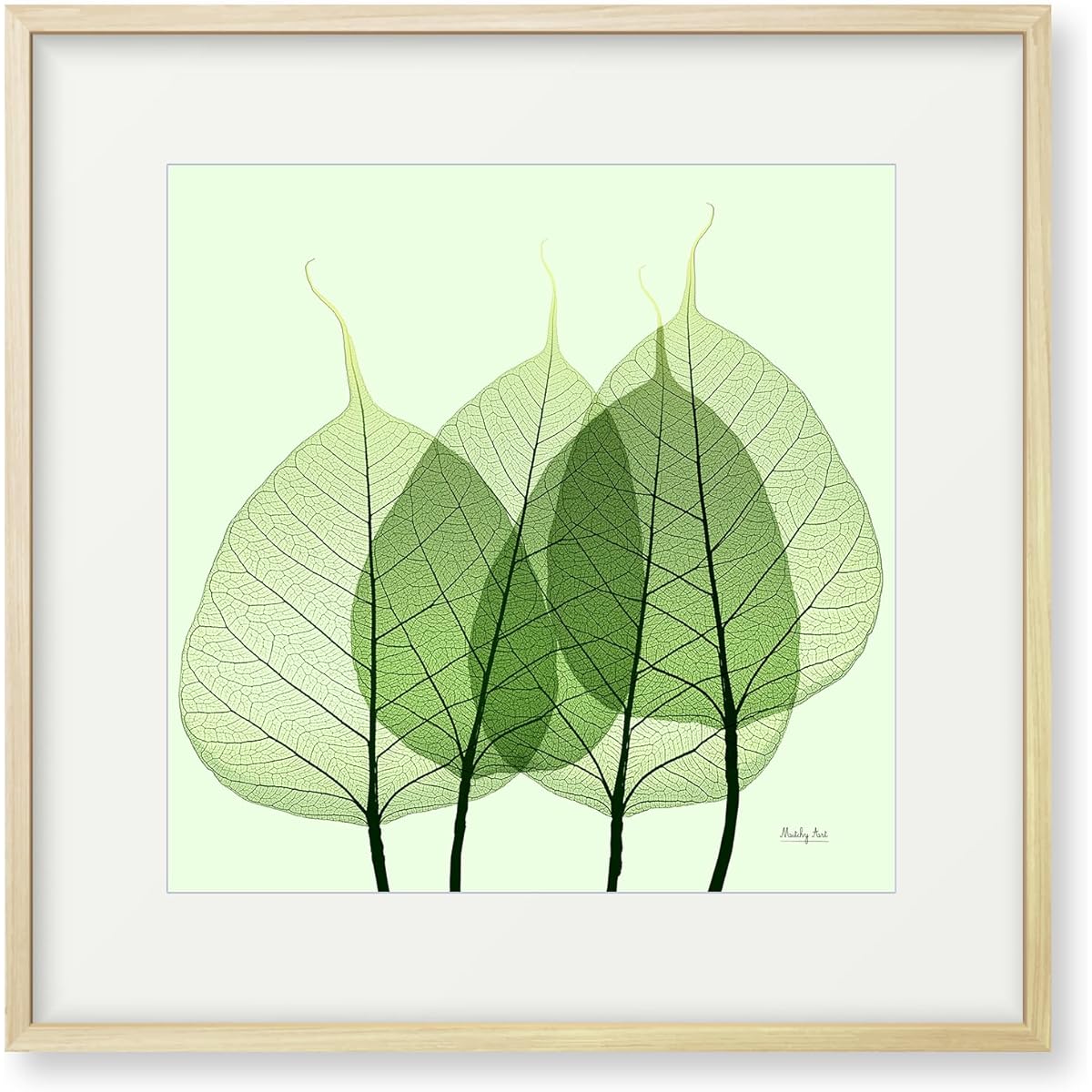 Painting "Leaf Vein" Interior Painting Flower Art Panel Framed (Length 43cm x Width 43cm)