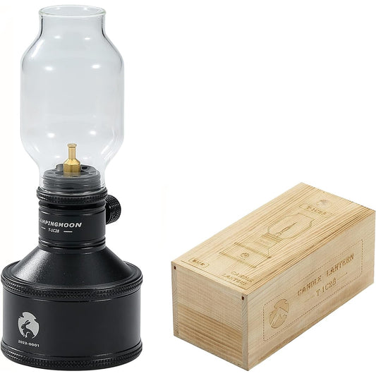 CAMPING MOON Gas Candle Lantern Gas Lantern Filling Tank with Wooden Lantern Case T-1C28